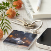 すべてのハロウィーンの精神 | 幽霊のジョライド キーホルダー (正面右)