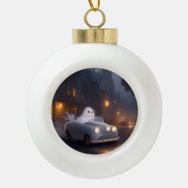 すべてのハロウィーンの精神 | 幽霊のジョライド セラミックボールオーナメント