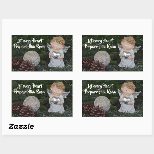 すべてのハートが彼の部屋、クリスマスカロルを準備する 長方形シール (シート)