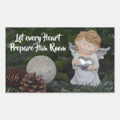 すべてのハートが彼の部屋、クリスマスカロルを準備する 長方形シール (正面)