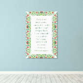 すべてのハートが曲の不完全な引用文フローラを歌う キャンバスプリント (インサイチュ (ウッドフロア))