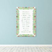 すべてのハートが曲の不完全な引用文フローラを歌う キャンバスプリント (インサイチュ (ウッドフロア))