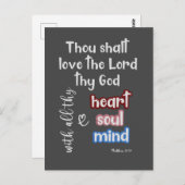 すべてのハートで主を愛するKJV聖書の聖句 ポストカード (正面/裏面)