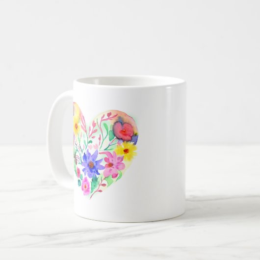 すべてのハートで生活する引用文 コーヒーマグカップ (正面左)