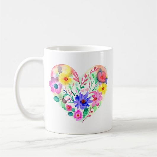 すべてのハートで生活する引用文 コーヒーマグカップ (左)