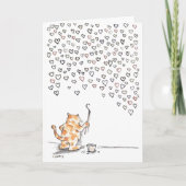 すべてのハートの猫の折り畳みグリーティングカード カード (正面)