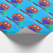 すべてのハートタータンチェックフクロウ ラッピングペーパー (角)