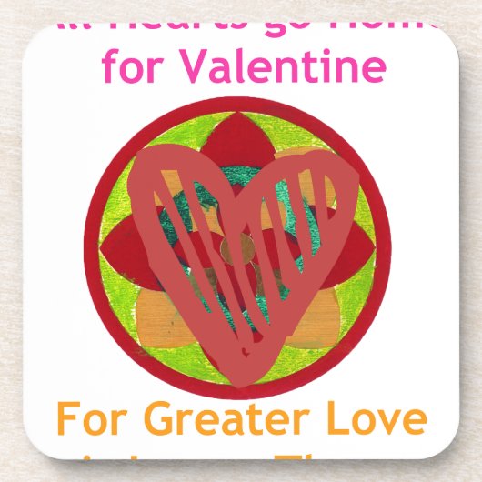 すべてのハートーホームフォーバレンタインアートプリント コースター (正面)