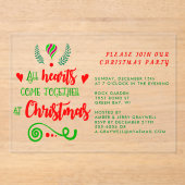 すべてのハート来が一緒にクリスマスの休暇で アクリル招待状 (正面)