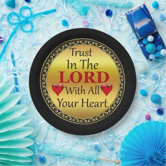 すべてのハート箴言3.5で主を信頼しなさい ペーパープレート (パーティー)