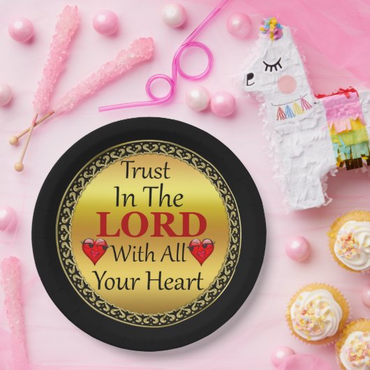 すべてのハート箴言3.5で主を信頼しなさい ペーパープレート (パーティー)