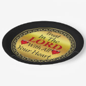 すべてのハート箴言3.5で主を信頼しなさい ペーパープレート (アングル)