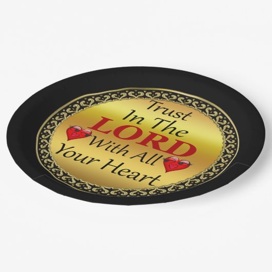 すべてのハート箴言3.5で主を信頼しなさい ペーパープレート (アングル)