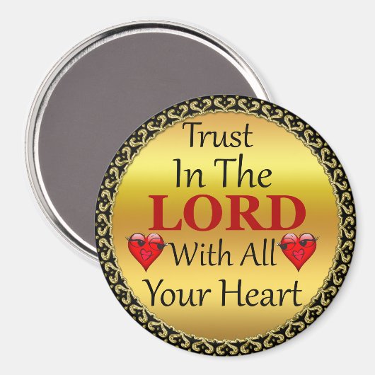 すべてのハート箴言3.5で主を信頼しなさい マグネット (正面/裏面)