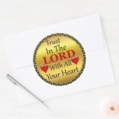 すべてのハート箴言3.5で主を信頼しなさい ラウンドシール (封筒)
