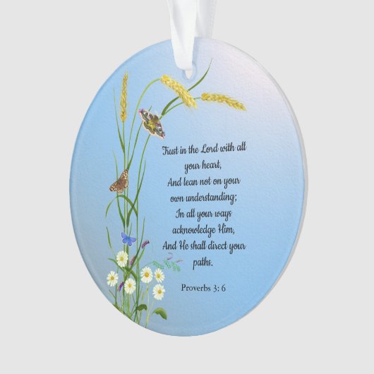 すべてのハート聖書の聖句で主を信頼しなさい オーナメント (正面)