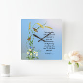 すべてのハート聖書の聖句で主を信頼しなさい スクエア壁時計 (ホーム)