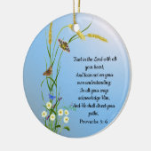 すべてのハート聖書の聖句で主を信頼しなさい セラミックオーナメント (左)