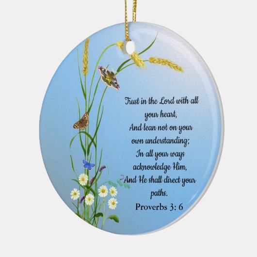 すべてのハート聖書の聖句で主を信頼しなさい セラミックオーナメント (左)