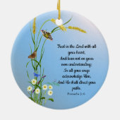 すべてのハート聖書の聖句で主を信頼しなさい セラミックオーナメント (裏面)