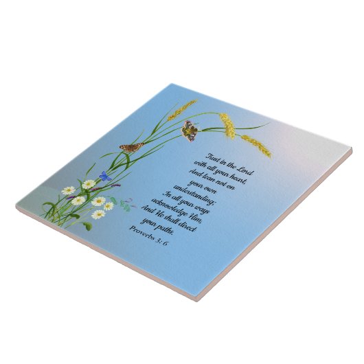 すべてのハート聖書の聖句で主を信頼しなさい タイル (側面)