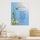すべてのハート聖書の聖句で主を信頼しなさい ポスター (キッチン)