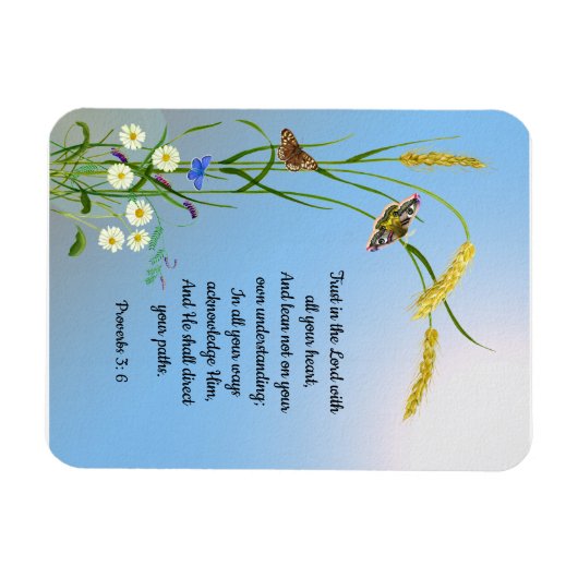 すべてのハート聖書の聖句で主を信頼しなさい マグネット (横)