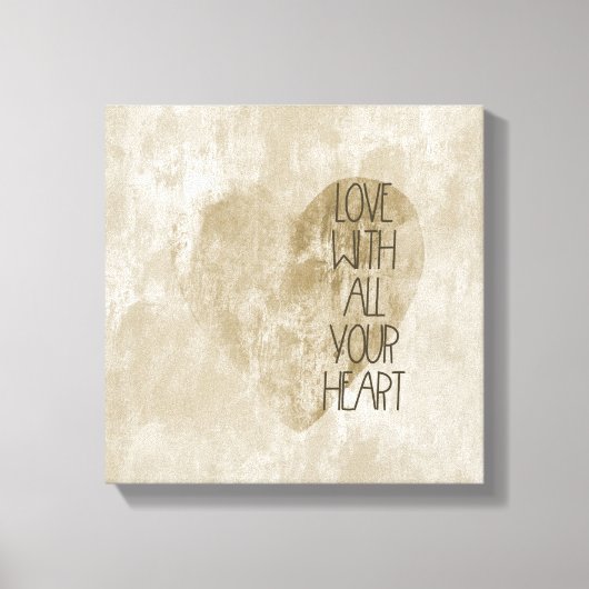すべてのハート金ゴールド キャンバスプリント (正面)