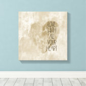 すべてのハート金ゴールド キャンバスプリント (インサイチュ (ウッドフロア))