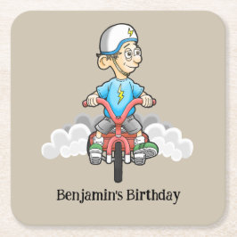 すべてのバイクもしくは自転車に乗る人 スクエアペーパーコースター