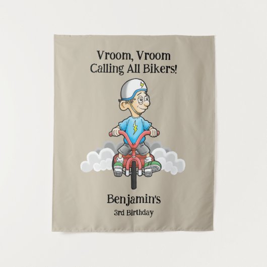 すべてのバイクもしくは自転車に乗る人 タペストリー (正面)