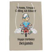 すべてのバイクもしくは自転車に乗る人 ミディアムペーパーバッグ (正面)