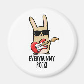 すべてのバニーおもしろいロック動物うさぎパン マグネット (正面)