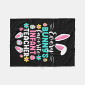 すべてのバニーのお気に入りの乳児先生おもしろいイースターD フリースブランケット (正面(横))