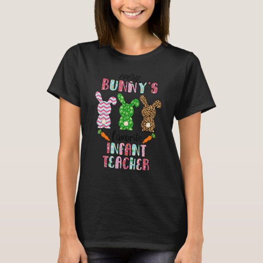 すべてのバニーの乳児お気に入りの先生かわいいバン Tシャツ (正面)