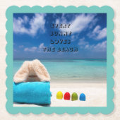 すべてのバニーは、ビーチの熱帯復活祭を愛している ペーパーコースター (正面)