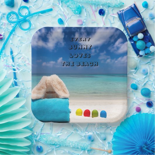 すべてのバニーは、ビーチの熱帯復活祭を愛している ペーパープレート (パーティー)