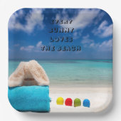 すべてのバニーは、ビーチの熱帯復活祭を愛している ペーパープレート (正面)