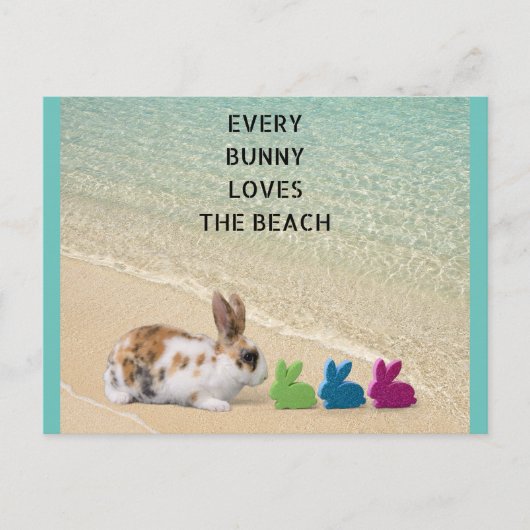 すべてのバニーは、ビーチの熱帯復活祭を愛している ポストカード (正面)