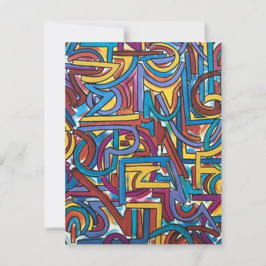 すべてのパスが手の色彩の鮮やか抽象芸術アート ノートカード (裏面)
