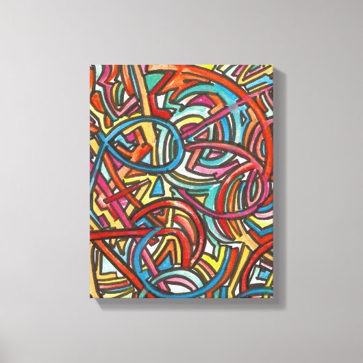 すべてのパスが終了する抽象芸術アートハンド色彩の鮮やか キャンバスプリント (正面)