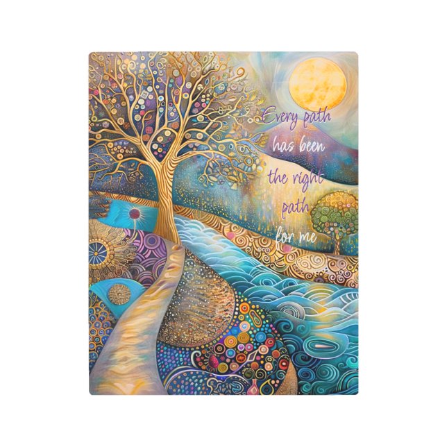 すべてのパスは正しいパスのメタルウォールアート メタルプリント (正面)