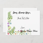 すべてのパーソナライズされた目的のあいさつカード サンキューカード (正面/裏面)