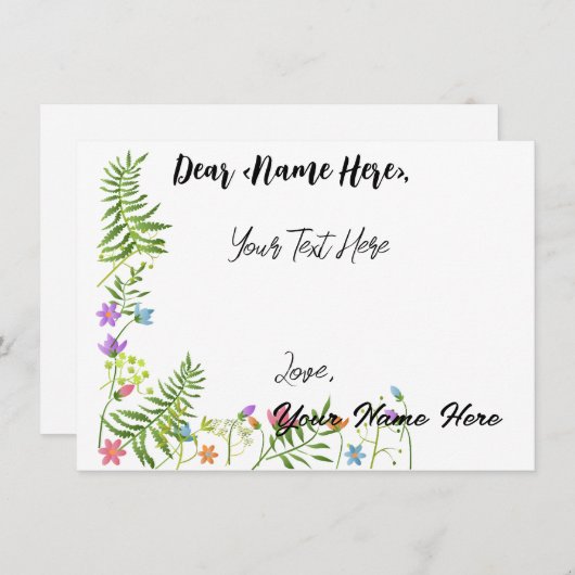 すべてのパーソナライズされた目的のあいさつカード サンキューカード (正面/裏面)