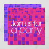 すべてのパーティの招待状のピンクの紫色のモザイク 招待状 (正面/裏面)