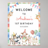 すべてのパーティーを呼び出すファーム動物1st誕生日へようこそ ポスター (正面)