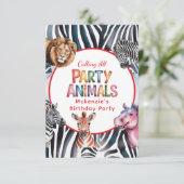 すべてのパーティーアニマルに捧ぐ！子供の誕生日パーティー サンキューカード (スタンド正面)