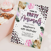 すべてのパーティーアニマルサファリヒョウ誕生日 招待状