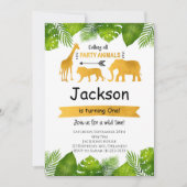 すべてのパーティーアニマルズゴールデンサファリ招待状 招待状 (正面)