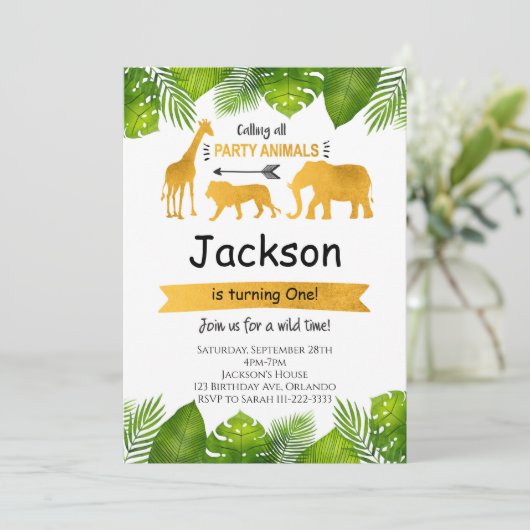 すべてのパーティーアニマルズゴールデンサファリ招待状 招待状 (スタンド正面)